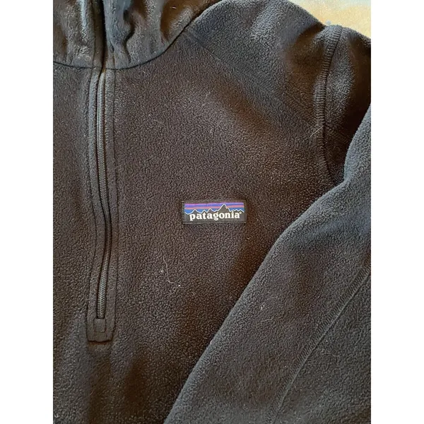 Patagonia 1/4 Zip Black Fleece Jacket Mens Womens Unisex Size S - Image 2