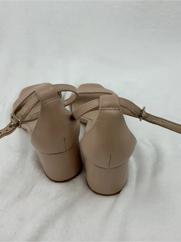 Birdy Grey Blush Ankle-Strap Block Heel B42 - Image 4