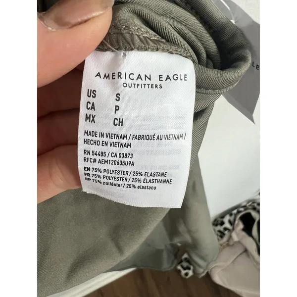 American Eagle Bodysuit Shorts Women’s Medium Sage Cami Straps Stretch Fitted - Image 3