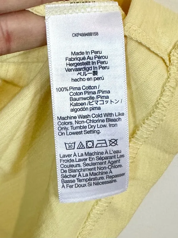 NWT Madewell Yellow The Easy Crop Crewneck Tee in Soft Slub - Size: Extra Small - Image 3