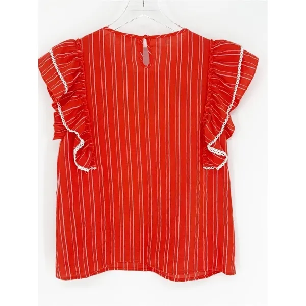 THML Embroidered Ruffle Top Women's Size M Boho Blouse‎ - Image 3