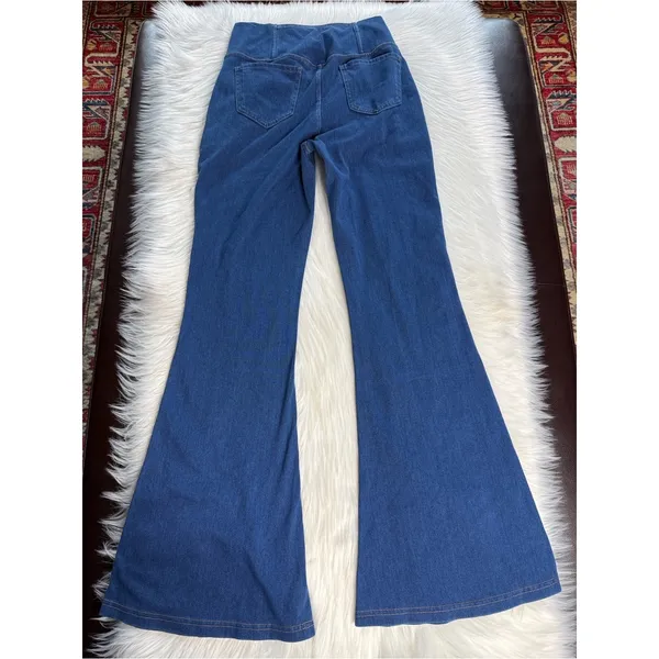 Halara Flex Blue Crossover Waist High Rise Flare Jeans NWT XS Reg - Image 5