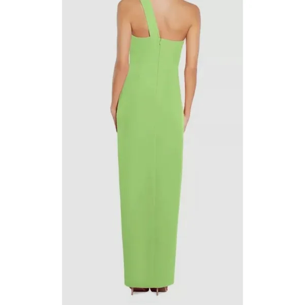 $195 Aidan Mattox Women's Green One-Shoulder Cutout Gown Dress Size 2 - Image 2