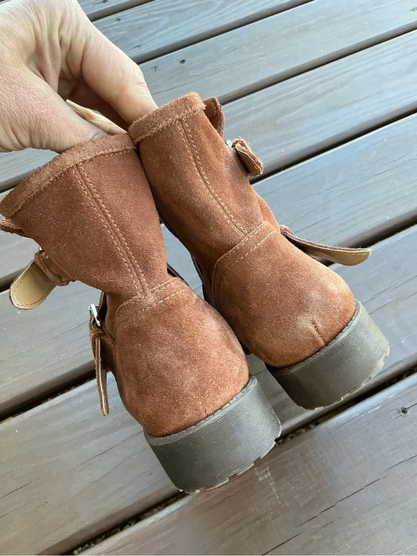 Genuine Suede Buckle Ankle Booties - stylish and comfy 🤎🤎 - Image 5