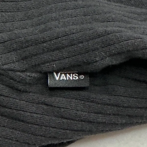 Vans Womens Ribbed Short Sleeve Crop Top Black Size L - Image 3