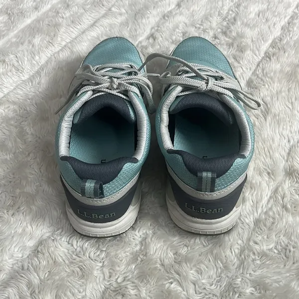 L. L. Bean Light‎ Blue and Tan Sneakers Womans Size 9.5 - Image 4