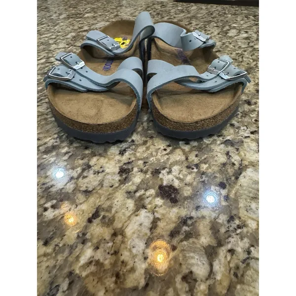 Birkenstock Franca Stone Blue Size 39 US Women's 8 Strappy Slide Sandal - Image 7