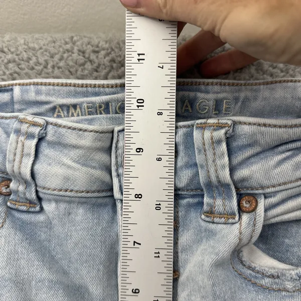 American Eagle Super Hi Rise Flare Jeans Stretch Boho Festival Women's 2 x 30 - Image 8
