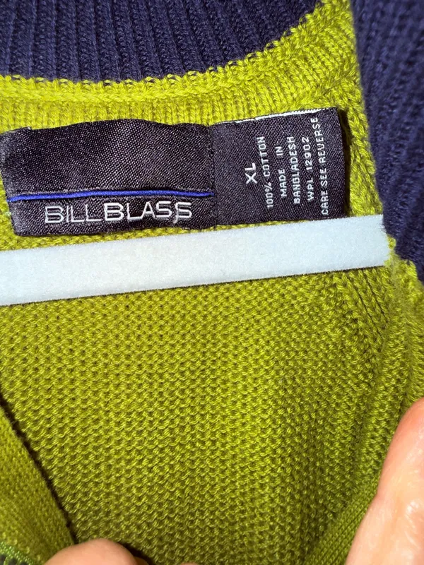 Bill Blass quarter zip sweater green xl - Image 3