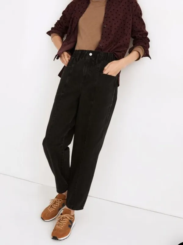 Madewell Pull-On Balloon Jeans in Hobson Wash: Paperbag Edition Sz L - Image 5