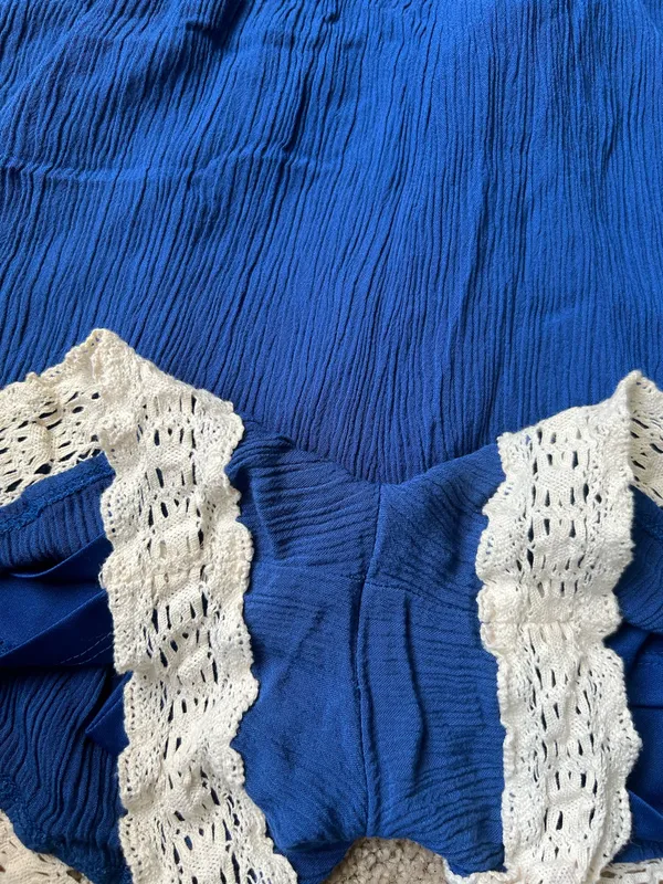 Shinestar Open Back Lace Trim Romper - Image 2