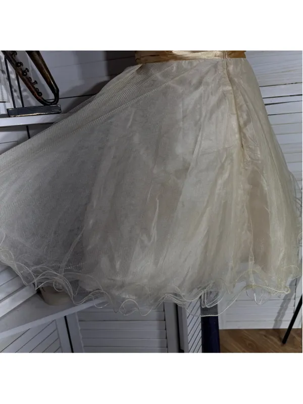 MayQueen Couture mesh mini dress gold beaded strapless fairy princess homecoming - Image 7