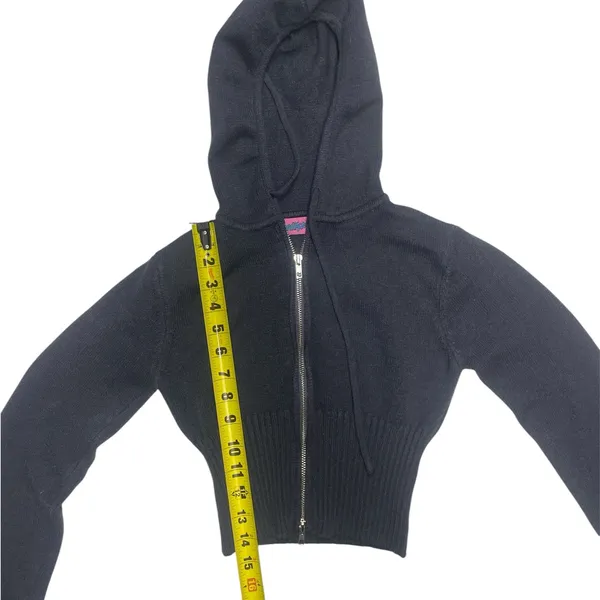 Edikted Desiree Knitted Hooded Cardigan in Navy Blue Women’s Size Small - Image 7