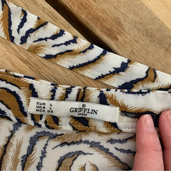 Grifflin Paris Zebra Print Wrap Skirt L - Image 5
