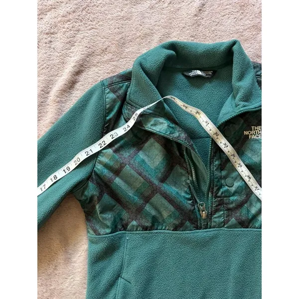 The North Face Women's Green Geometric Anorak Fleece 1/2 Zip Pullover‎ Sz Xsmall - Image 6