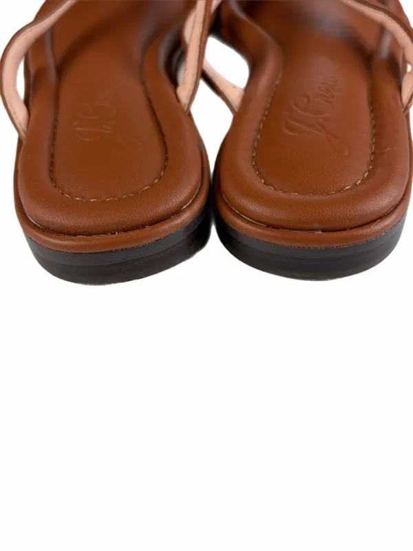 J. CREW Menorca Padded Leather Thong Sandals Brown Size 9 - Image 8