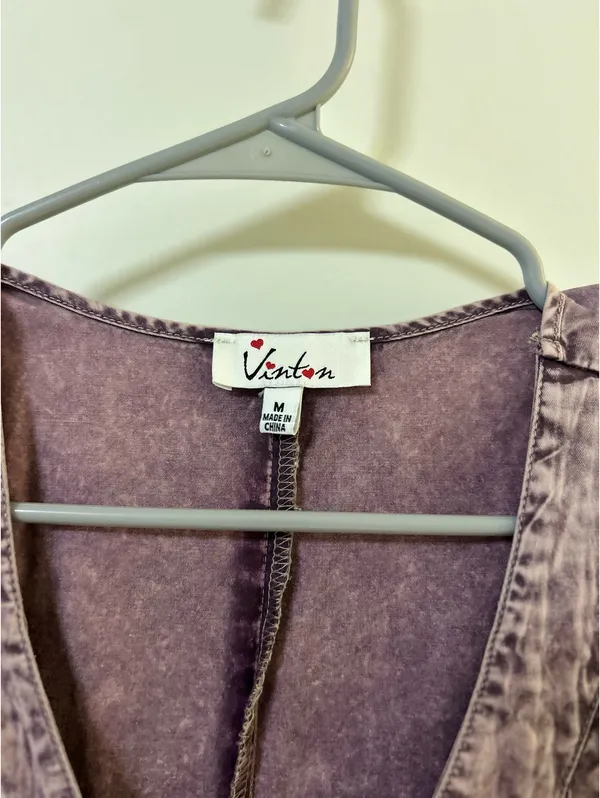 Boutique Denim Romper Purple Size M - Image 5