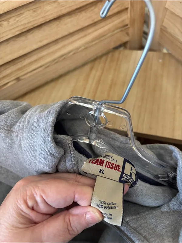 Russell Athletic Light Gray Quarter-Zip Sweatshirt XL - Image 5