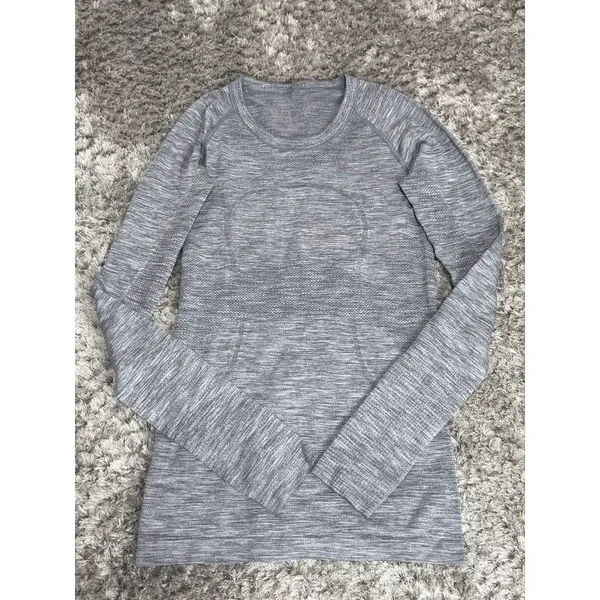 Lululemon Shirt Womens 4 Gray Swiftly Tech Long Sleeve Seamless Running Athletic - Image 2