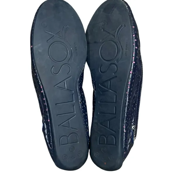 Ballasox Portable Ballet Flats Womens 8 Navy Blue Soft‎ Leather Foldable Shoes - Image 11