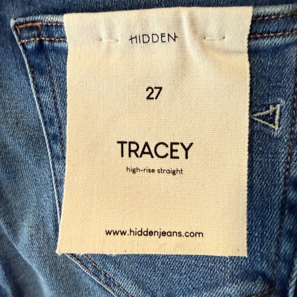 Hidden Jeans Tracey High Rise Straight‎ Leg Distressed Blue Denim Jeans Size 27 - Image 4