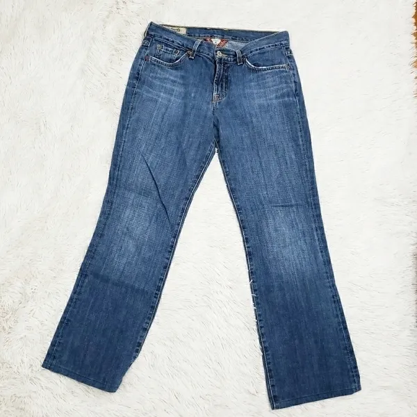 Lucky Brand Classic Rider Womens Medium Wash Bootcut Y2K Jeans Size 6 28in Short - Image 2