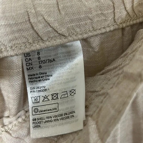 H&M Beige Linen Blend Dress Pants(Size 8) - Image 7