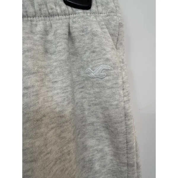 Hollister Gray Sweatpants Fleece Lined Logo Joggers Medium - Image 3