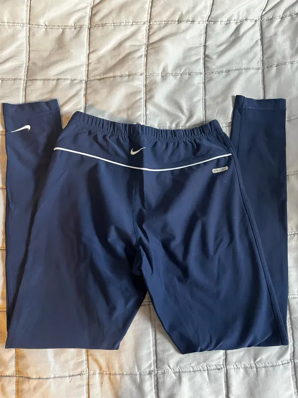 Navy Vintage Nike drawstring leggings - Image 2