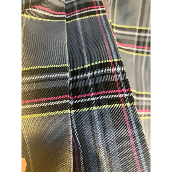 Dark Academia Womens grey, pink, neon yellow Plaid Skirt Size: See Measurements - Image 4