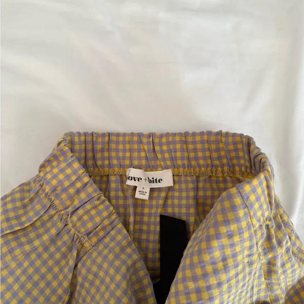 Y2K Gingham Satin Bow Plaid Lace Trim Mini Skirt - Image 8