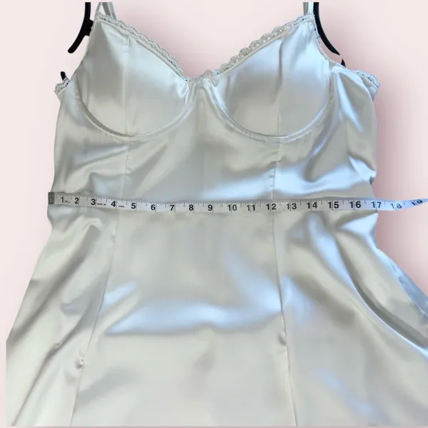 White / Ivory Tulle Midi Tea Length Dress - Image 12