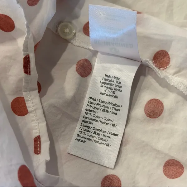 J. Crew Cotton Puff Sleeve Polka Dot Mini Dress‎ Size Small - Image 6