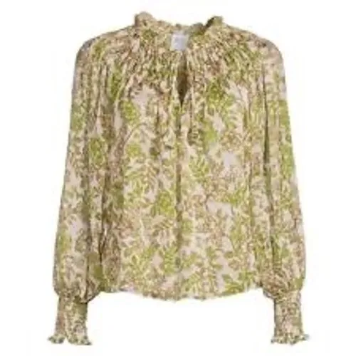 Misa Clio top blouse green goddess‎ semi sheer women's size small professional - Image 2