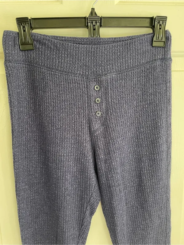 aerie Women's Navy Ribbed Thermal Leggings Size Medium activewear base layer - Image 4