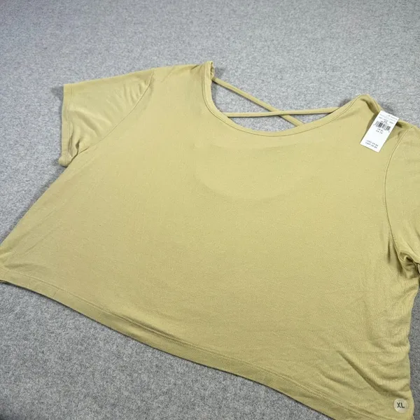 NEW American Eagle Womens XL Top Shirt Athletic Green Stretch Lightweight‎ Cross - Image 8