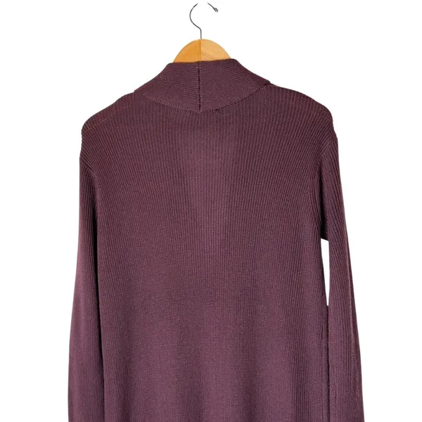 UGG Sweater Women Small Plum Purple‎ Wool Blend Ribbed Longline Duster Cardigan - Image 4