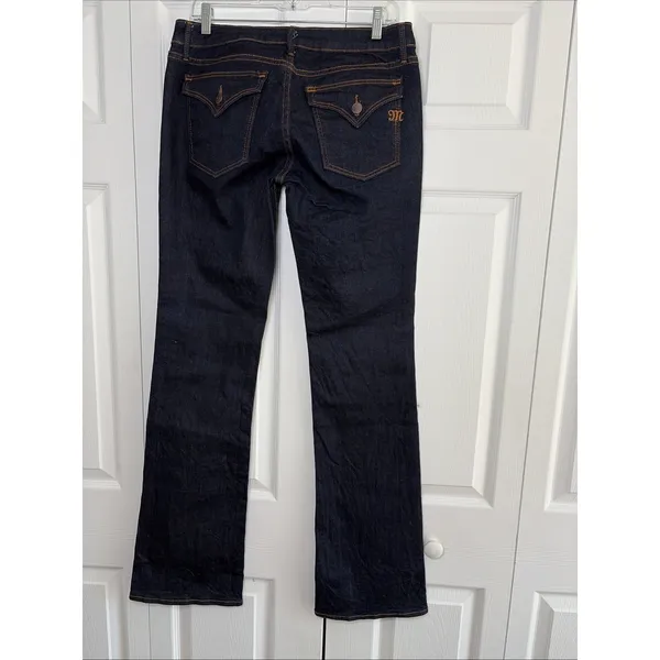 Miss Me Megan Bootcut Jeans Womens 31 Dark Wash Flap Pocket Denim Western Rugged - Image 3