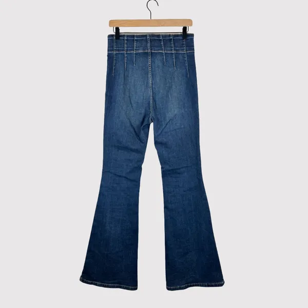 We The Free People Womens Jeans Blue Jayde Flare Denim High Rise Stretch Size 29 - Image 3