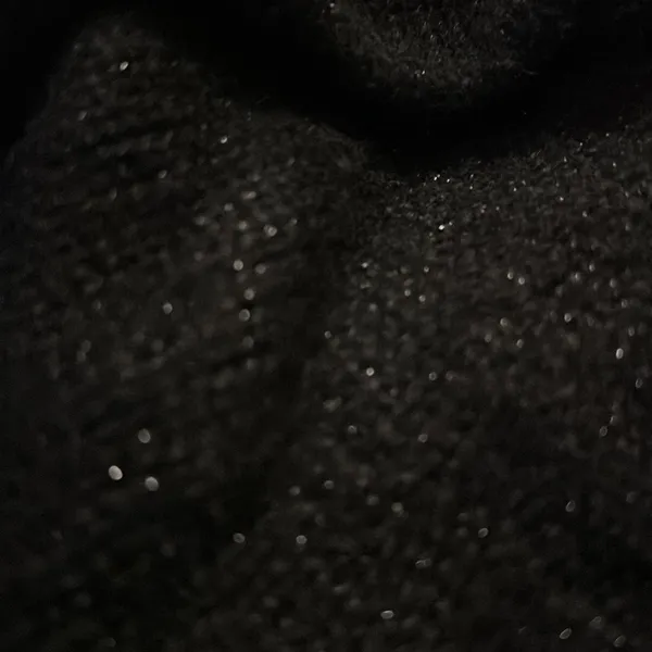 NWOT LAUREN RALPH LAUREN Black Metallic Thread Ribbed Long Sleeve Sweater - Image 7