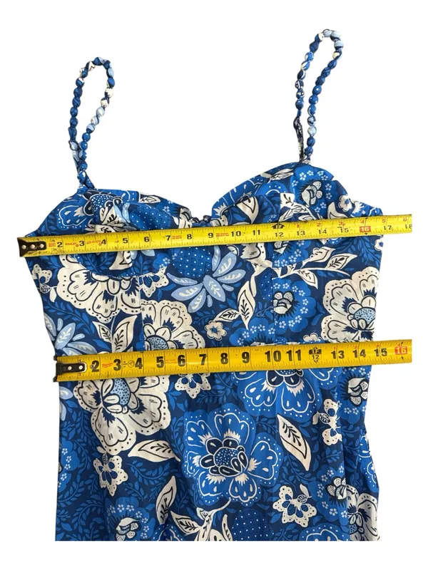 Farm Rio Blue Floral Spaghetti-Strap Maxi Dress - Image 13