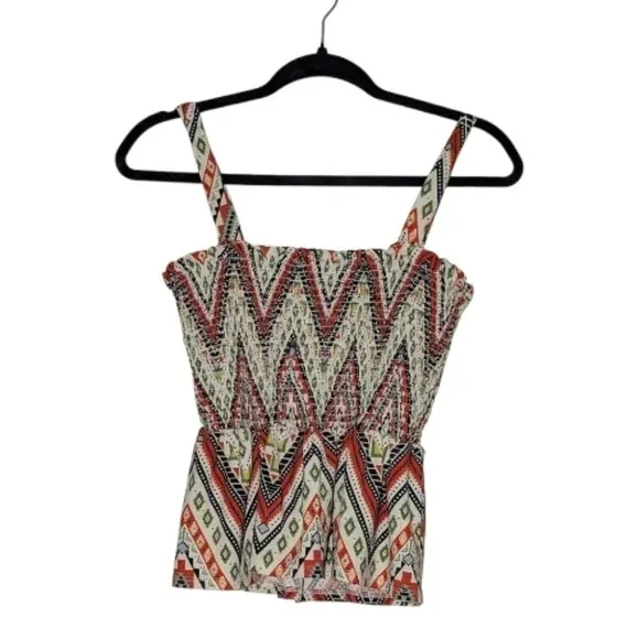 Haute Monde Geometric Smocked Peplum Top, X-Large - Image 2