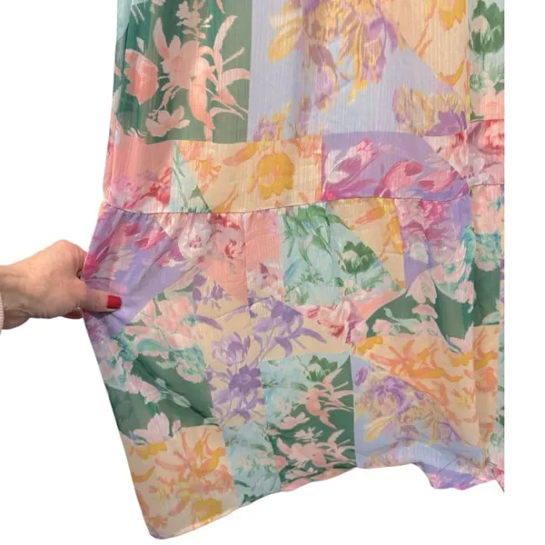 NWT Lane Bryant Patchwork‎ Floral Sleeveless V-Neck Tiered Maxi Dress 16 - Image 8