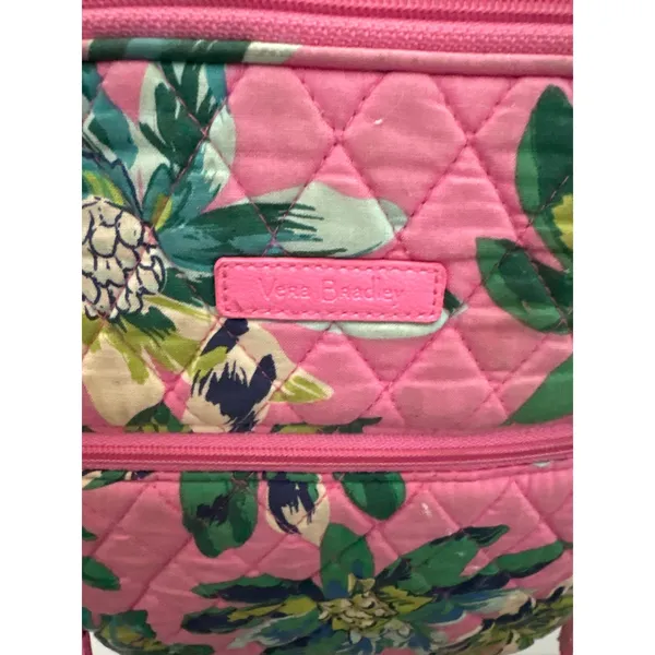 Vera Bradley Quilted Backpack Pink Floral Tropical Print School Travel‎ Bag - Image 2