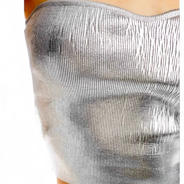 🪩 Metallic Silver Bandeau Top from MNG by Mango Size Large - Image 4