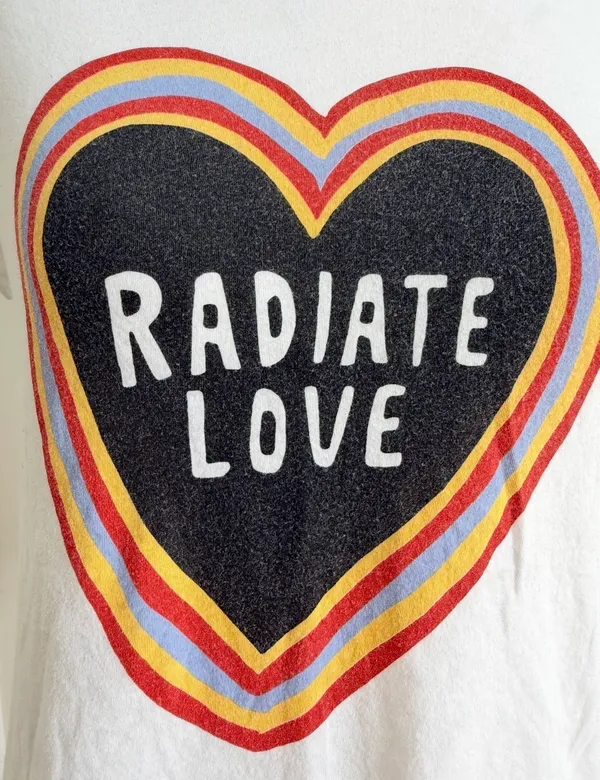 Michelle by Comune Radiate Love White Graphic Tee, Size XS, MSRP $25 - Image 4
