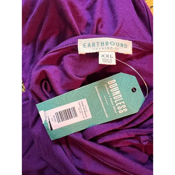 Earthbound Jumpsuit Women XXL Purple V Neck Cap Sleeve Wide Leg Knot Front NWT - Image 6