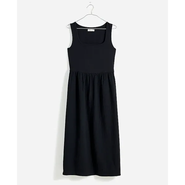 Madewell Minimalist Old Money Knit Tank Midi Dress Black XS NWT - Image 4