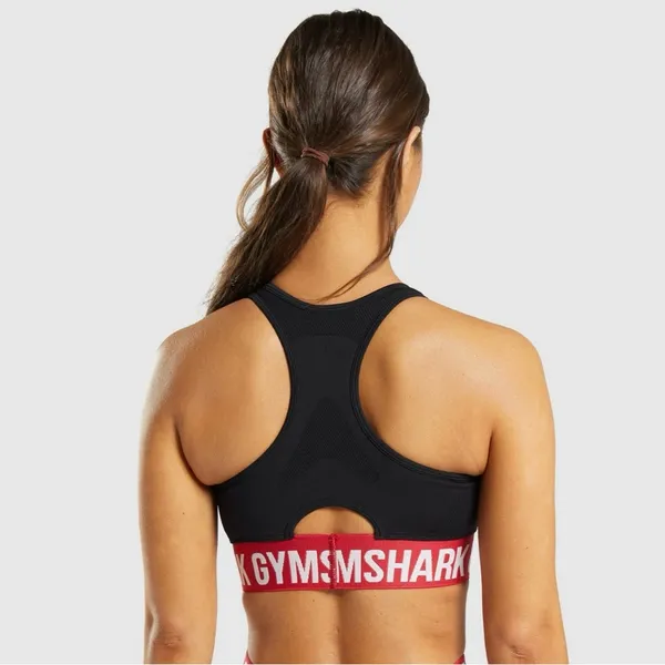 Gymshark Flex Sports Bra Black and Red Women’s Size Small - Image 10