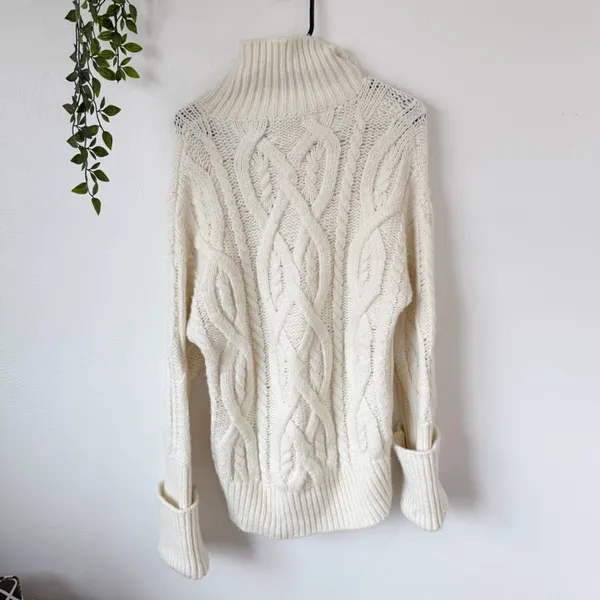 Citizens of Humanity Zola Aran Cable-Knit Chunky Turtleneck Sweater Sz XS/S - Image 3